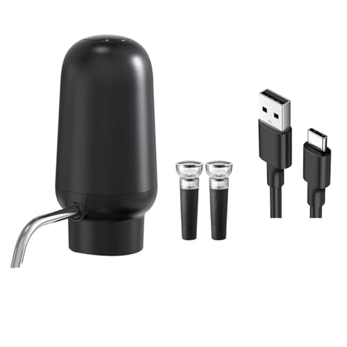 Aliaga Vertedor de vino eléctrico, aireador de vino recargable con 2 tapones de vino, aireador de vino automático portátil de 1 botón