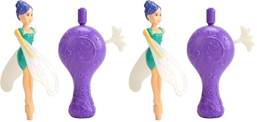 Hada mágica, muñeca voladora de Colores, alas móviles Suaves, Brilla en la Oscuridad, arrancador con Cuerda, 14 cm, a Partir de 3 años (Paquete de 2)