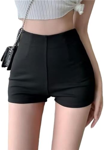 Pole Dance, Women's Shorts, High Waist, Sportswear, Athletic Hot Pants, Sexy Shorts, Suitable for Dance Parties, Stretch, Black, Black, White, Plain, Beautiful Butt, Tight Pole Dance