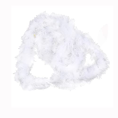 MSUIINT Lot de 5 guirlandes de plumes d'arbre de Noël, 1,8 m, ruban de plumes blanches, guirlande de Noël pour décoration de fête Cover