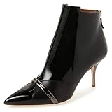 FSJ Women Glossy Mid Heel Ankle Boots Pointed Toe...