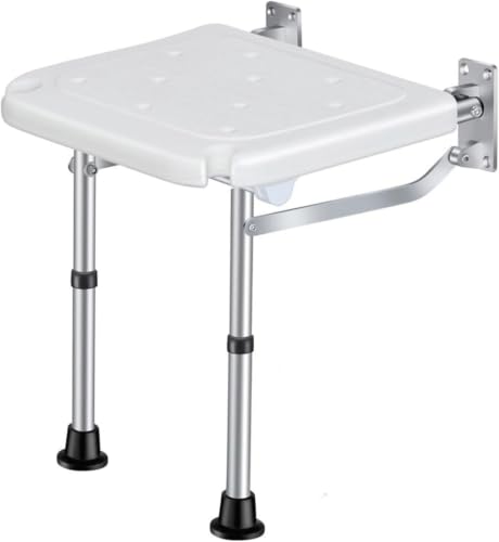 Asiento de ducha de pared con orificio de drenaje para evitar resbalones 2