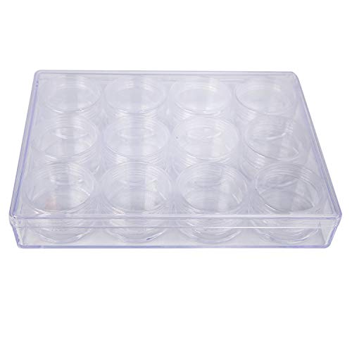 Image of The Beadsmith Personality Case - Clear Storage Organizer Box - 6.4 x 4.8 x 1 inches - Includes 12 Small Containers with lids - 1.5 x 0.8 inches, Bead Holder (Pack of 3)