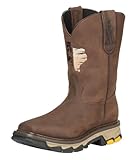 Men's Work Boots Square Toe Crazy Leather Brown 14...