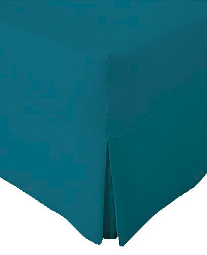 R&Z Extra Deep Non Iron Percale 180 Thread Count Fitted Valance Sheet Pleated (Teal, Pillow Pair) โ image 1