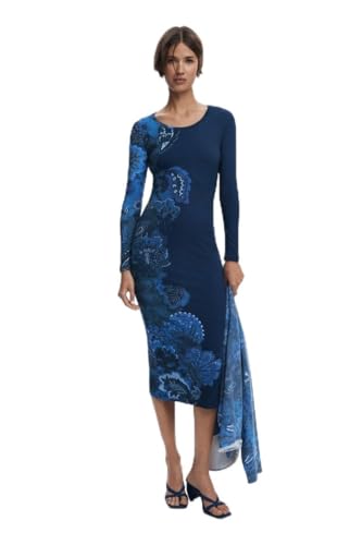 Desigual Femme 25wwvk31 Robe Décontractée, Bleu, XS EU