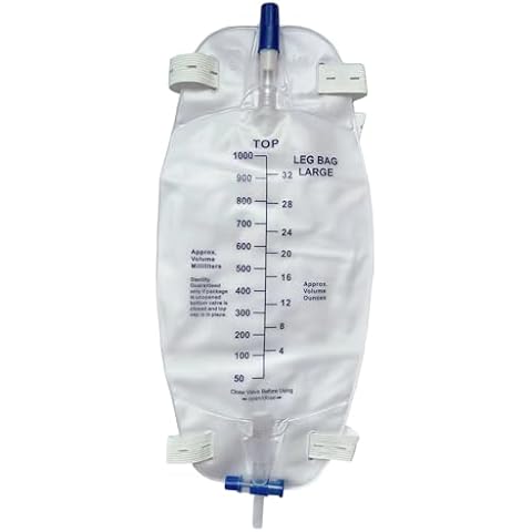 Lifevv 4 Pack Easy-Tap Leg Bag, Urinary Drainage Bag, 32 oz, Anti-Reflux Valve,T-Tap Drain,Cloth Straps Cover