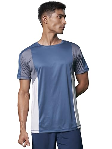 Image of FitMonkey Sports Breathable Crew Neck Dry Fit T Shirt | Regular Fit Cut & Sew T Shirt for Men |Sport T Shirt for Men |Quick Dry Technology with Moisture Control |Lightweight