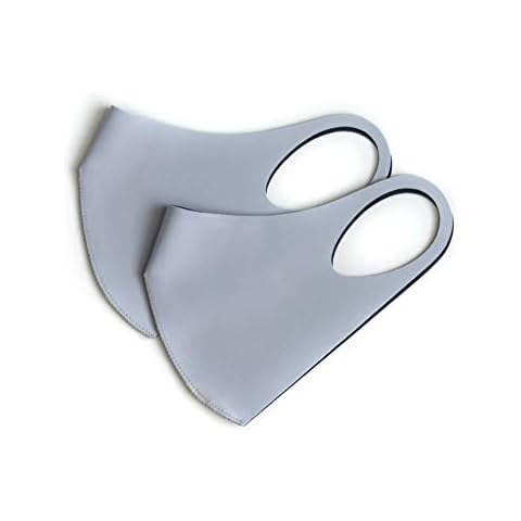 maskfactory COOL MIPAN aqua-X + aerosilver, Reusable, Breathable Color Face Mask (X-Large, Gray - 2 pack) Cover