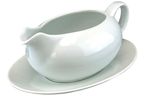 Concept4u KD12687 Barco 550ml con platillo de Fiesta Plato de Cena vajilla Salsa Jarra de Servir, Porcelana Cover