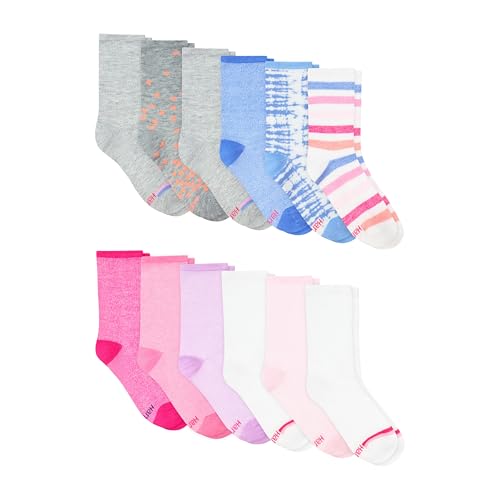 Hanes Girls' Crew, Super Value 12-Pack School Or Uniform Socks, Assorted Colors2