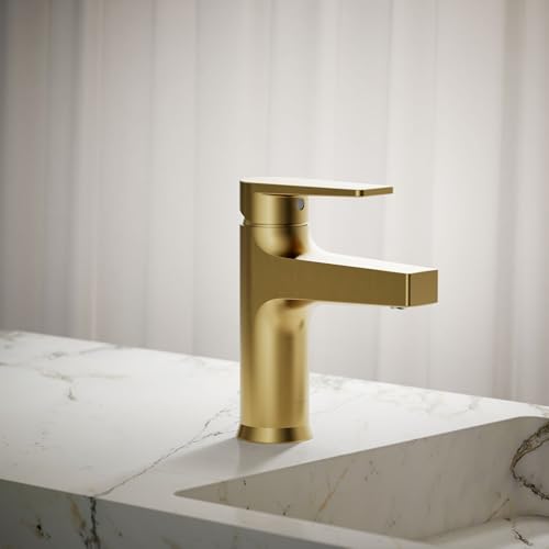 Kohler 74013-4-2MB Taut® Single-Handle Bathroom Sink Faucet, 1.2 gpm, Vibrant Brushed Moderne Brass
