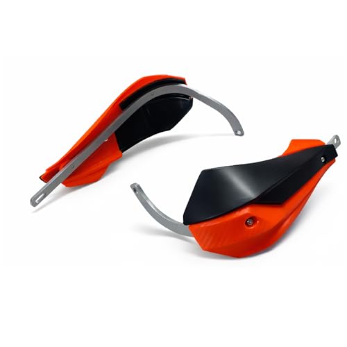 Image of Universal Motorcycle Hand Guard Wind Protector | Durable ABS Handguards for All Bikes Model (Black /Orange)