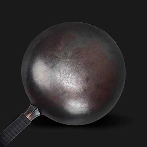 Wok de hierro forjado con tapa de madera 30 cm miniatura 4