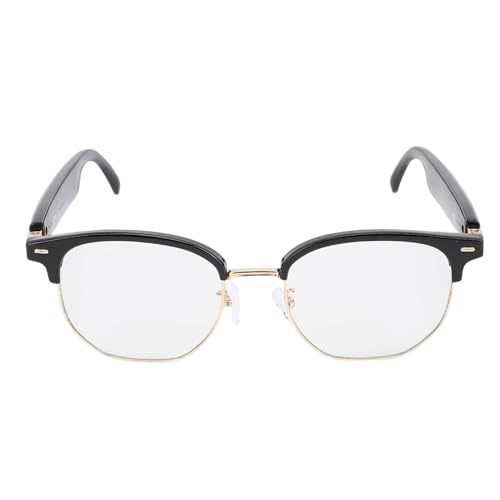 ASHATA Gafas Inteligentes para Mujeres y Hombres, Gafas de Sol Bluetooth Que Evitan la Luz Azul con Micrófono de Altavoz, Control de Voz AI, para Música, Conducción, Pesca, Deportes