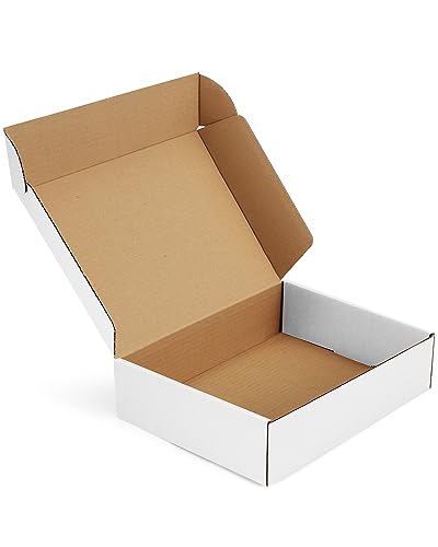 Poever Shipping-Boxes-12x9x3 Inches: 22 Pack-Cardboard-Boxes-for-Packaging, White-Shipping-Boxes-for-Packing-Small-Business, Corrugated Box Mailers for