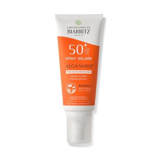 Les Laboratoires de Biarritz Algamaris Spray Solaire FPS50+ Très Haute Protection Solaire Naturelle Formule Hypoallergénique, sans Conservateur à Partir de 6 mois Bio 100 ml