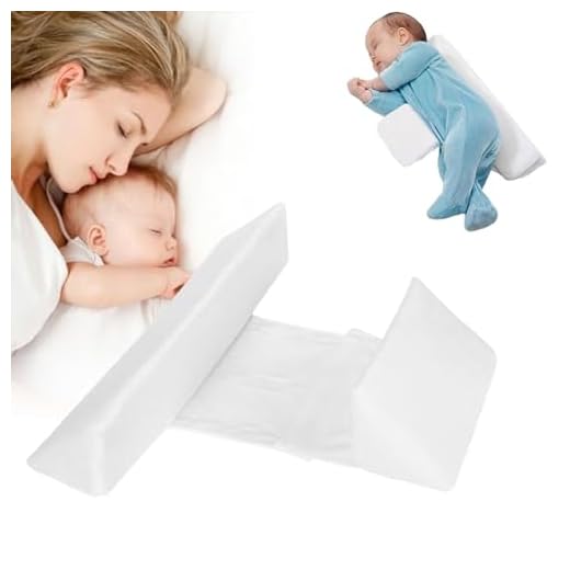 Baby Side Sleeper Wedge Adjustable,Wedge Pillow for Newborn Anti-Deflection Waist Protection,Removable Anti-Roll Sleep Positioner-White