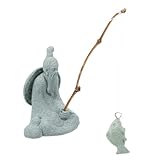 Décorations de jardin : cette statue convient à la maison, à l'aquarium, au jardin, aux micro-paysages et autres scènes. figure de pêcheur