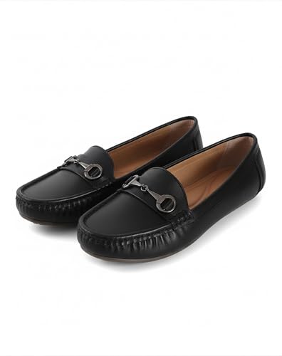 Image of CatBird Women's Metal Detail Slip-On Loafers | Cushioned Comfort Flats | Lightweight Office & Casual Shoes | Anti-Slip Sole Footwear