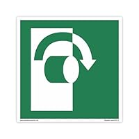 Cartello di salvataggio 150 x 150 mm – DIN EN ISO 7010 – ASR A1.3 – 15 x 15 cm per interni ed esterni – Adesivo in PVC – autoadesivo (25, E013