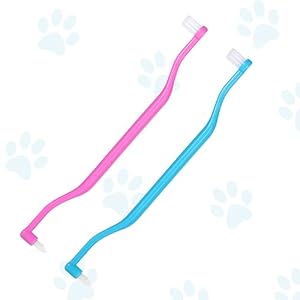 2pcs Dual Sided Cat Toothbrush, Micro Head Kitten Teeth Cleaning Brush with Curved Handle Cat Dental Care Supplies Reduce Plaque Tartar Formation & Bad Breath 2pcs Dual Sided Cat Toothbrush, Micro Head Kitten Teeth Cleaning Brush with Curved Handle Cat Dental Care Supplies Reduce Plaque Tartar Formation & Bad Breath