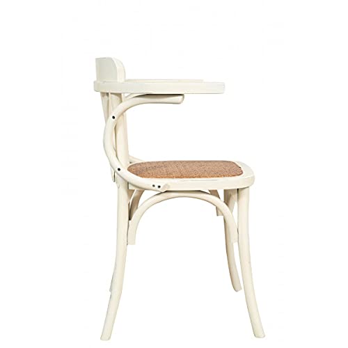Biscottini Esszimmerstühle Holz landhausstil möbel 77x42x45 cm - Küchenstühle Holz - Rattanstühle esszimmermöbel Vintage - Bistrot Rattan Stuhl - Retro küchenmöbel - Esstisch stühle