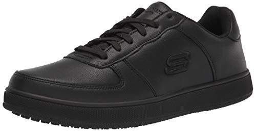 Skechers Women's Lace up Athletic Food Service Shoe, Black, 8