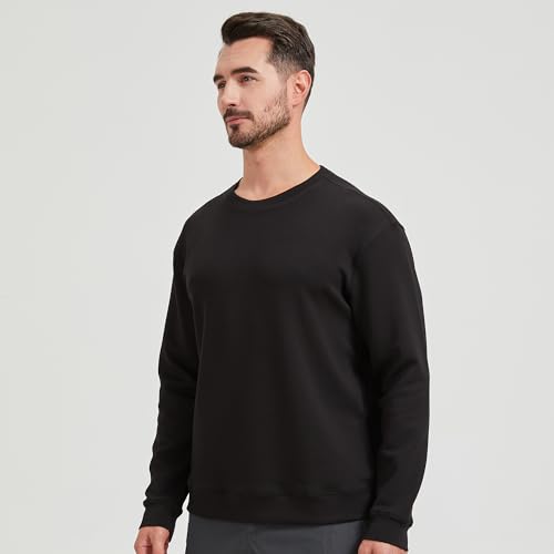 netdraw Men's Heavyweight Bamboo Viscose Scuba Sweatshirt Relaxed Fit Soft Smooth Knit Crewneck Spacer Pullovers3