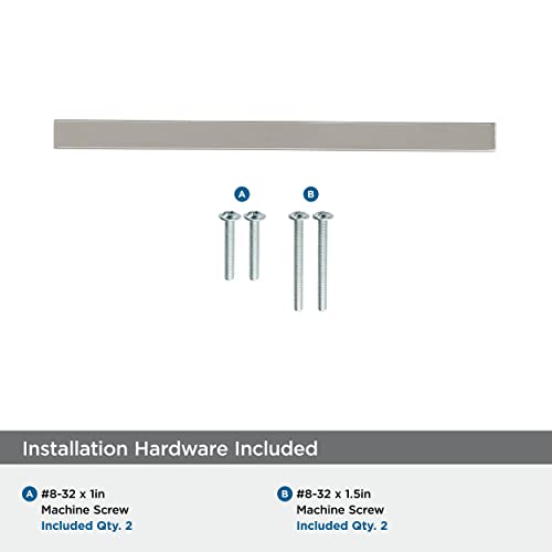 Image of Amerock | Cabinet Pull | Polished Nickel | 5-1 /16 inch (128 mm) Center to Center | Monument | 1 Pack | Drawer Pull | Drawer Handle | Cabinet Hardware