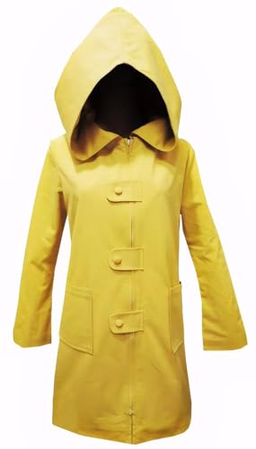 Hoawsyu Women Nightmares Cosplay Costume Little Six Hooded Raincoat Jacket Coat Outwear Yellow Uniform for Halloween (Yellow, Medium)