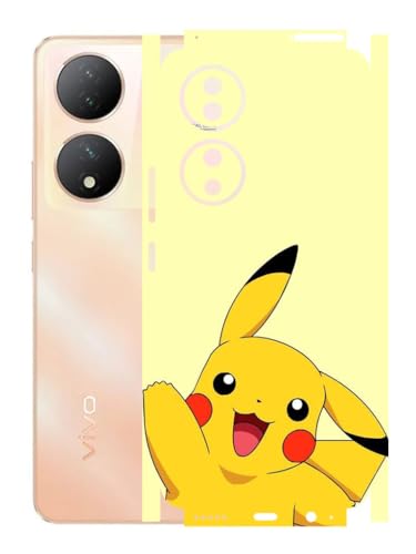 Image of AtOdds - VIVO Y100A Mobile Back Skin Sticker - Lamination - Rear Screen Guard Protector Film Wrap (Coverage - Back+Camera+Sides) (Design - Pika)