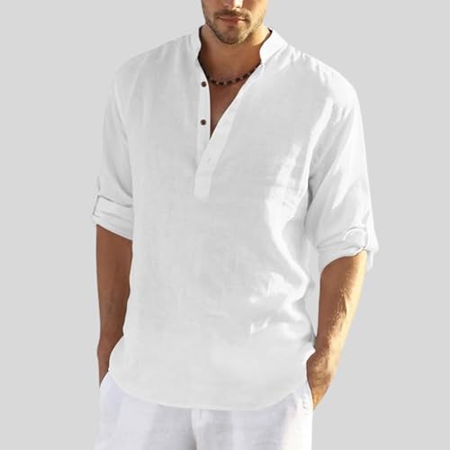Image of FINIVO FASHION Men's Cotton Blend Solid Full Sleeve Combo Short Kurta Shirt, Regular Fit Solid Pattern Mandarin Collar Straight Kurta Shirt