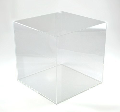Hansen Vitrine Acryl/Schaukasten/Objektvitrine/Showcase quadratisch, 400x400x400 mm, mit transparentem Boden Cover