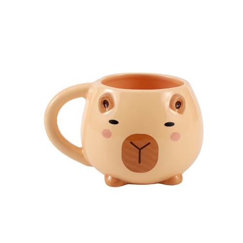 I-TOTAL - Tasse en céramique Chunky, tasse à thé ou café 410 ml (CAPYBARA)