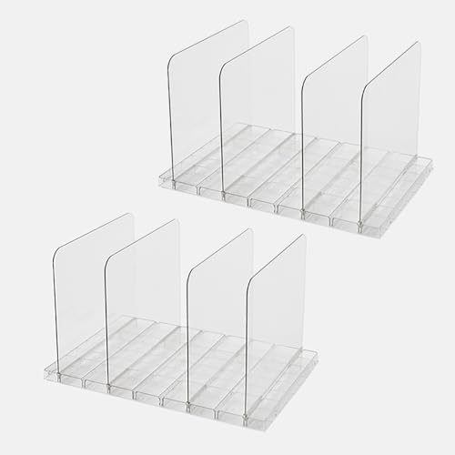 PAVSTINE バッグ収納スタンド クローゼット収納 調整できる仕切り幅 2個セット 透明