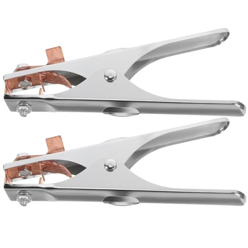 Ciieeo Pinza de Puesta a Tierra para Máquina de Soldar 300A Juego de 2 Piezas Acero Reforzado Excelente Conductividad Compatible Equipos de Soldadura Manual Segura para Uso