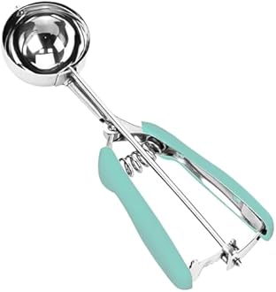 Ice Cream Scoop, 18/8 Stainless Steel Cookie Scoop, Cookie Scoops for Baking, 4 Tbsp/ 60 ml/ 2 oz Cookie Dough Scoop, Ice Cream Scooper with Trigger Release, Cookie Scooper for Baking(Mint Green)