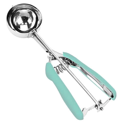 Ice Cream Scoop, 18/8 Stainless Steel Cookie Scoop, Cookie Scoops for Baking, 4 Tbsp/ 60 ml/ 2 oz Cookie Dough Scoop, Ice Cream Scooper with Trigger Release, Cookie Scooper for Baking(Mint Green)