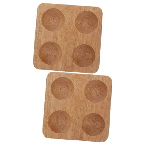 Gadpiparty 2pcs Egg Storage Base Wooden Egg Tray Kitchen Shape Holder Container Holder
