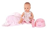 Götz 1453027 Aquini Mädchen 6-teiliges Set, Badepuppe, 33cm, gemalte braune Augen, geeignet ab 18 Monaten