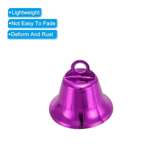 Patikil Mini Craft Bells - 50 Pcs Jingle Bells, 0.6" Metal, Purple for DIY Party Wedding Home Decoration Christmas - Image 3