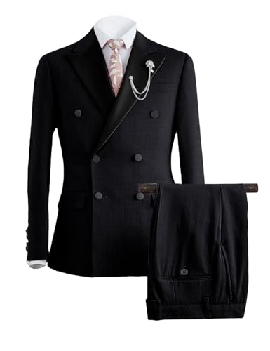 Double Breasted Linen Suits for Men Wedding 2 Piece Linen Suit Slim Fit Beach Summer Groom Blazer Pants Suit