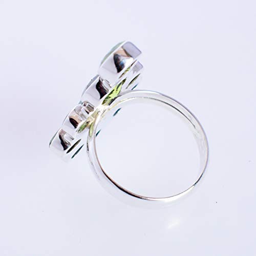 Bague péridot argent massif 925 durable pour peau sensible taille V 1/2