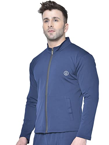 Image of CHKOKKO Men Polyester Winter Sports Gym Track Zipper Stylish Standard Length Jacket