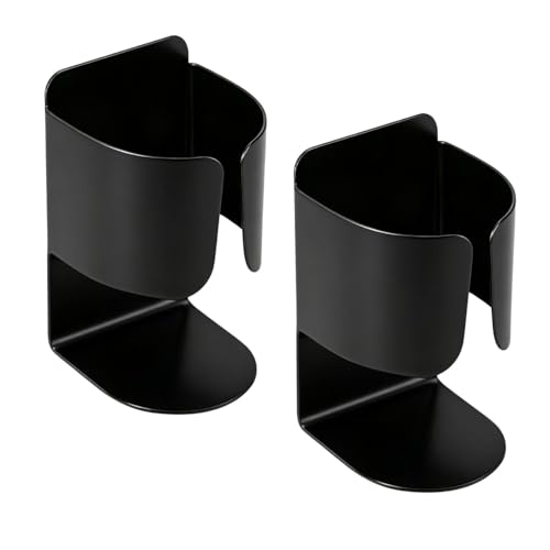 Support pour brosse à dents électrique 2 pièces, en acier inoxydable 304 avec pastilles adhésives, universellement compatible, montage mural, imperméable pour la salle de bain (noir)