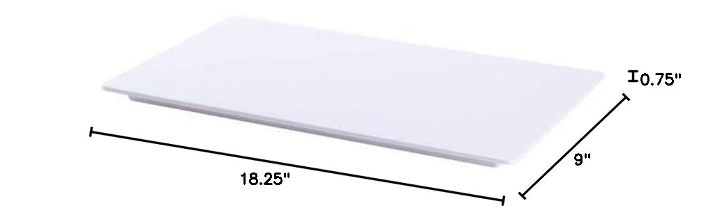 American Metalcraft MEL189 Endurance Melamine Flat Rectangular Platter, 18" x 9", White