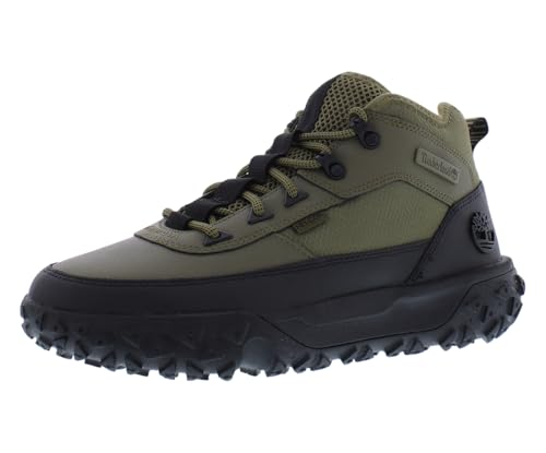 Image of Timberland Greenstride Motion 6 Mid Lace Hiker Boot Mens Shoes Size 8.5, Color: Dark Green Helcor /Forest Green