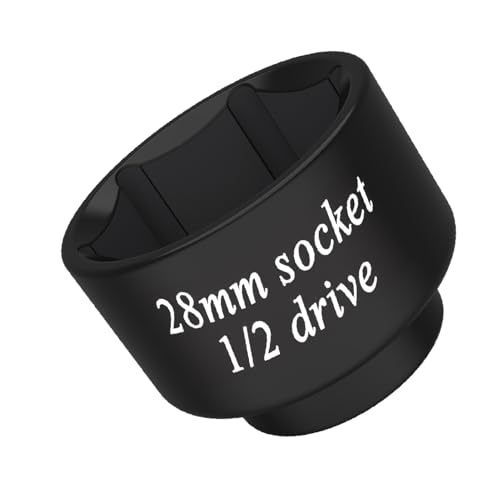 Felisbieti 28mm oil filter Socket wrench 1/2 drive CR-MO for Dodge Ram 6.7 Cummins Oil filter/Fuel Filter Canister cap also other vehicle 28mm oil filter removal tool