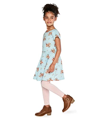 Girls Short Sleeve Soft Ribbed Knit Fashion Skater Dress4